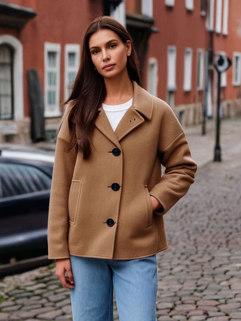 Wool Coat with Buttons